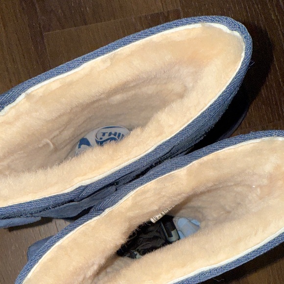 UGG Dark Blue Suede Boots with Bows - Picture 6 of 9